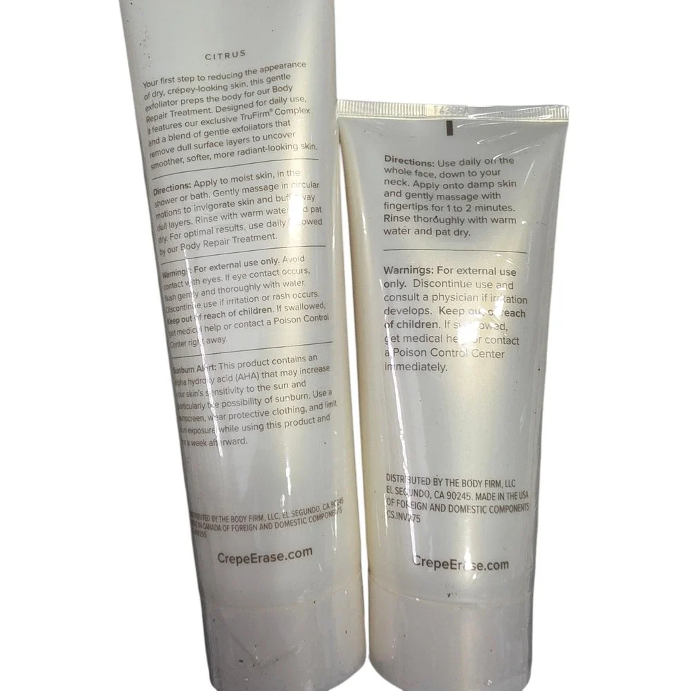 Set of 4 Body Firm Crepe Erase face cream, eye cream, body & face exfoliant